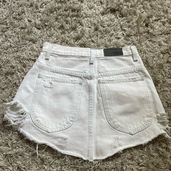 Car at Denim White Zip-up Denim Skirt - Picture 2 of 2